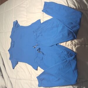 Med Couture Royal Blue jogger scrub set.